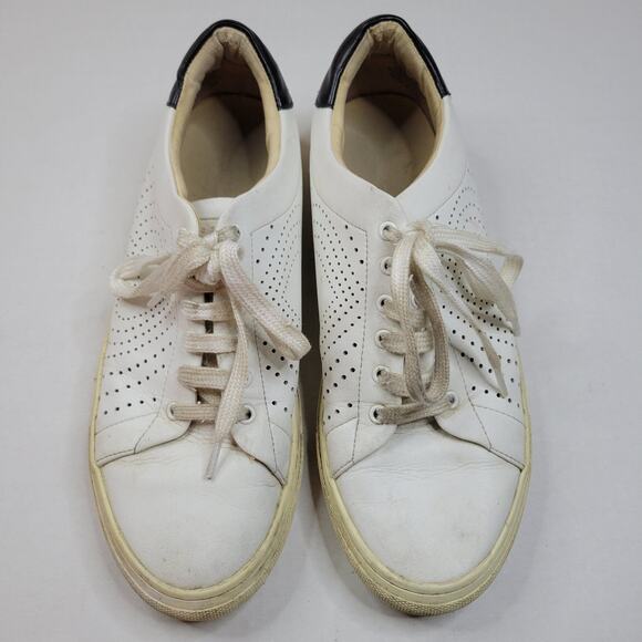Kate Spade Ashlyn White Perforated Leather Casual Sneakers Women's Size 8.5 - Picture 3 of 6